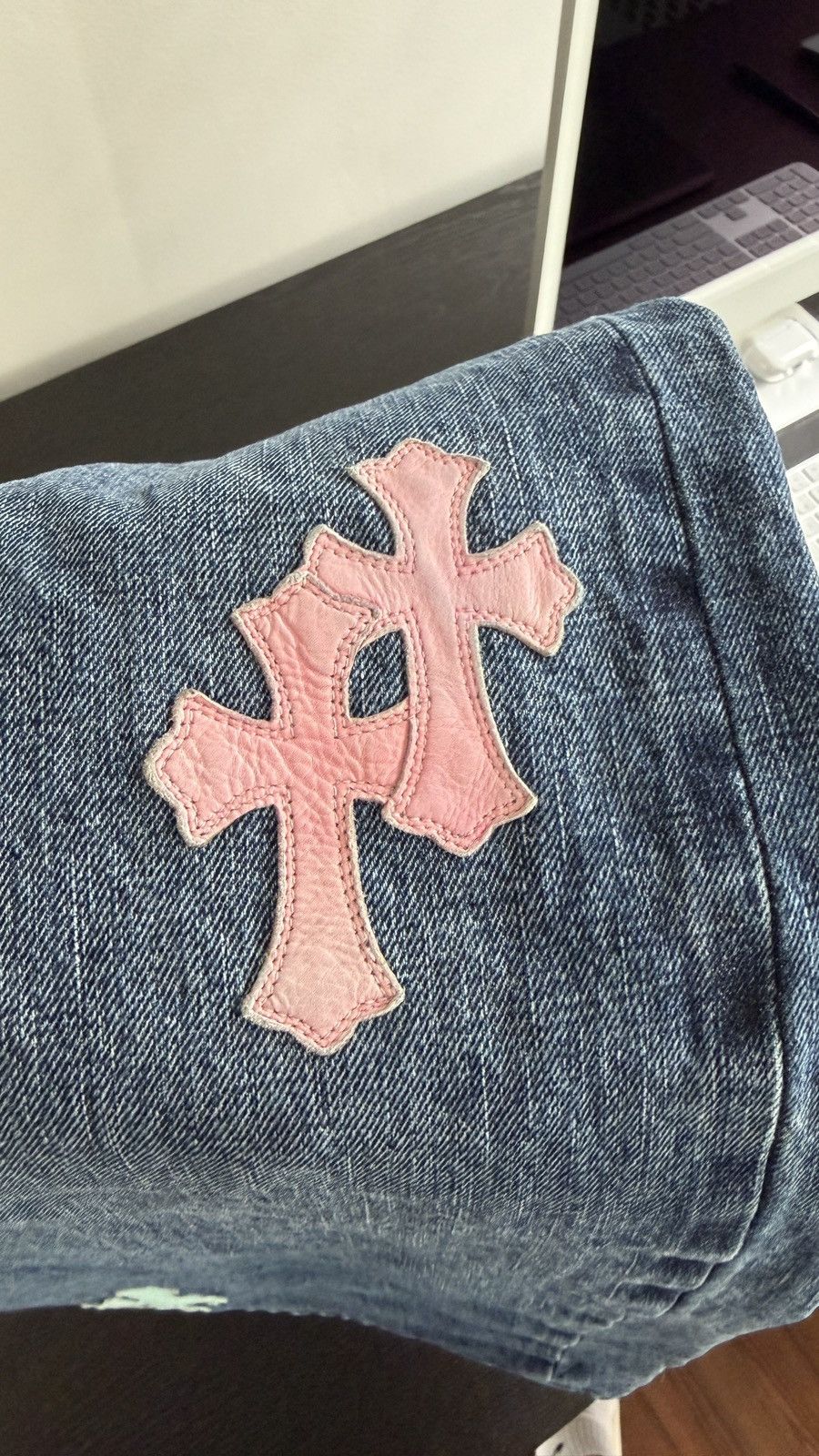 Chrome Hearts CHROME HEARTS COTTON CANDY CROSS PATCH DENIM JEANS 1/1 Size US 40 / EU 56 - 20 Thumbnail