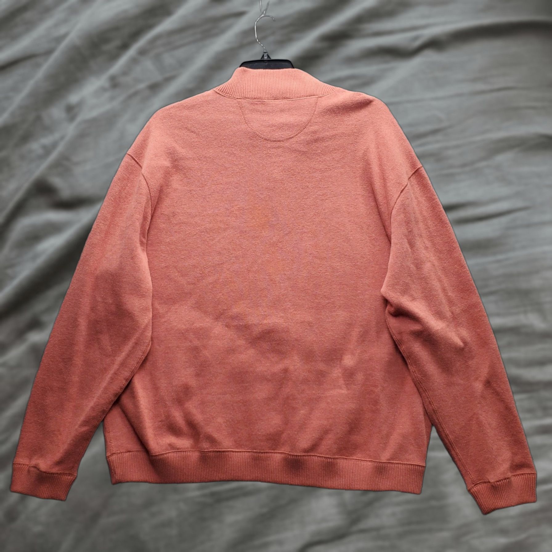 Vintage Bahama Bay Club Sweater Mens XXL Orange 1/4 Zip Knit Pullover Mock Neck Casual Fashion Size US XXL / EU 58 / 5 - 1 Thumbnail