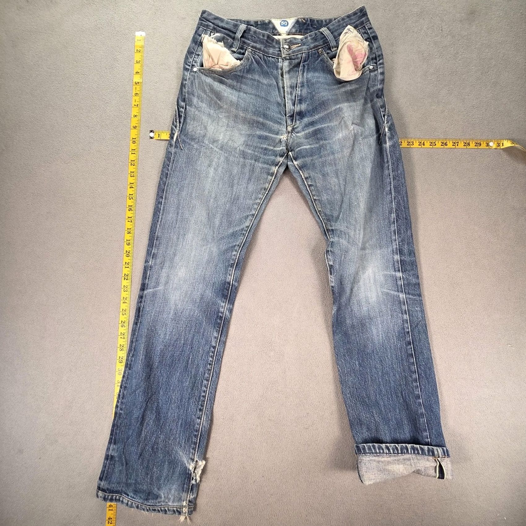 Levi's Levis Jeans Mens Regular Straight 29x32 Blue Light Distressed Pockets Logo Vintage: No, Selvedge Not N/A Size US 29 - 2 Thumbnail