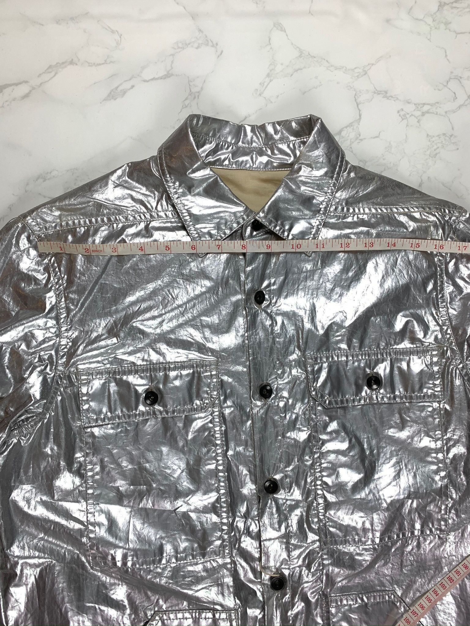 Rick Owens × Rick Owens Drkshdw 🔥75% OFF🔥 [SALE] Rick Owens Silver Cargo Pocket Overshirt Size US S / EU 44-46 / 1 - 8 Thumbnail