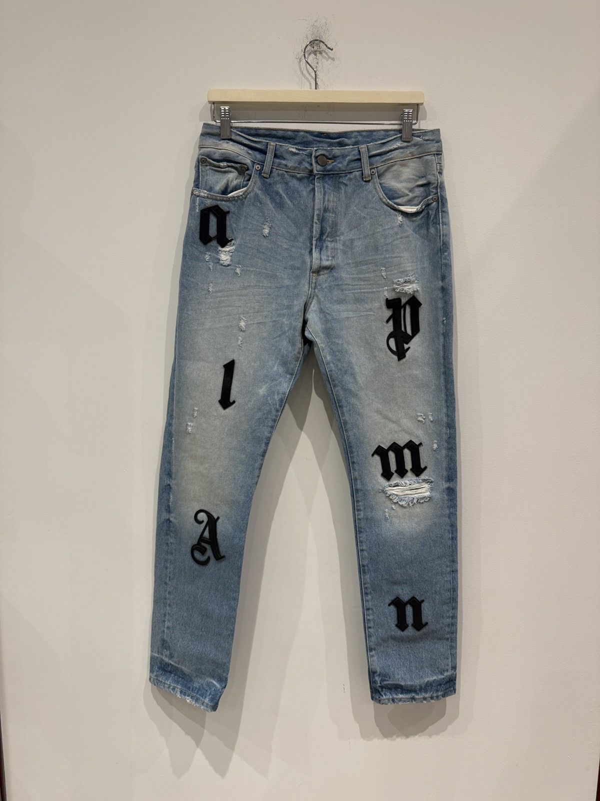 Palm Angels Palm Angels Logo Patch Jeans Blue Size: 31 Size US 31 - 1 Thumbnail