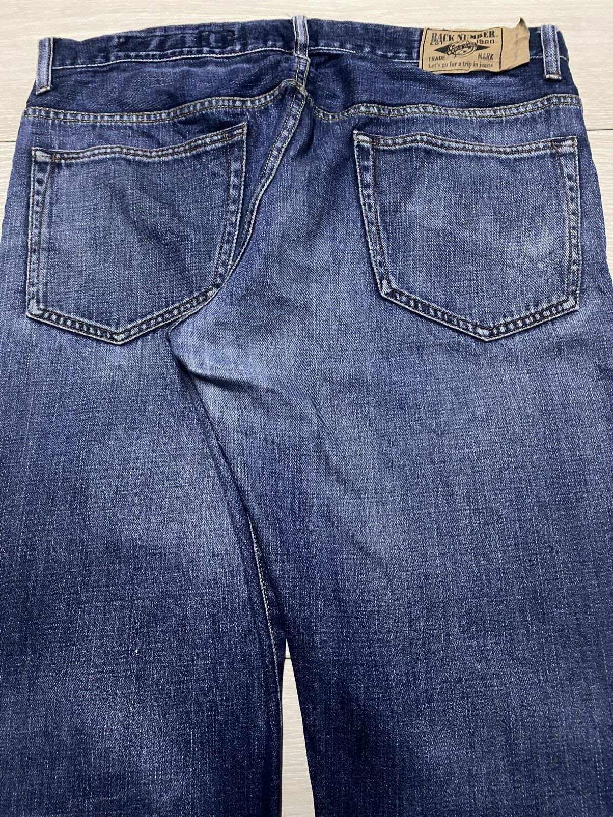 Japanese Brand Vintage Back Number Fade Wash Distressed Jeans Size US 34 / EU 50 - 7 Thumbnail