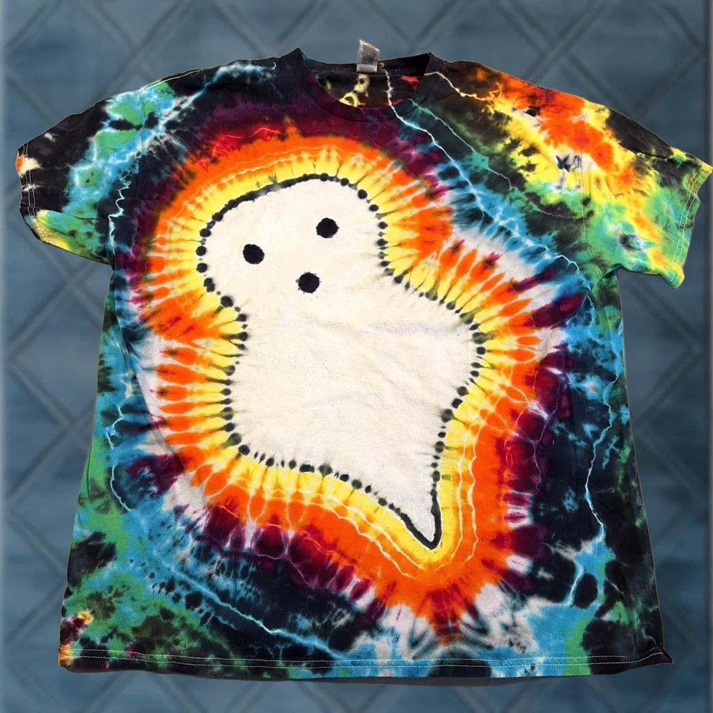 Gildan Awesome Ghost Tie Dye Short Sleeve Shirt - Mens XL Size US XL / EU 56 / 4 - 1 Thumbnail