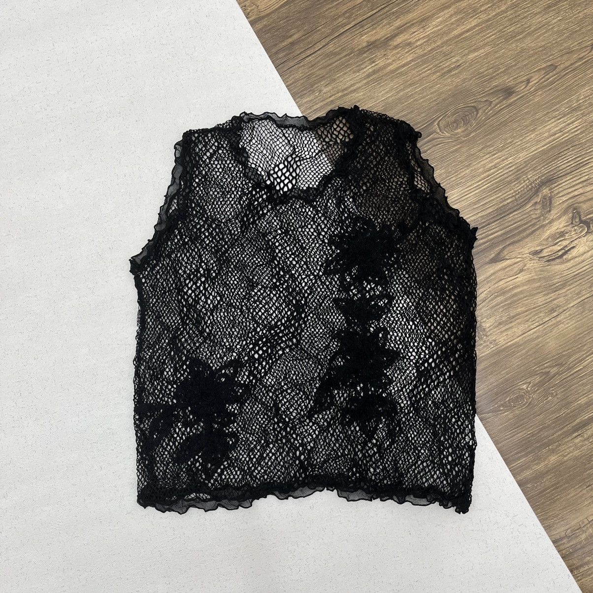 Japanese Brand SLEEVLES JAPANESE MESH TRANSPARENT GOTHIC ISSEY YOHJI STYLE Size US L / EU 52-54 / 3 - 1 Thumbnail