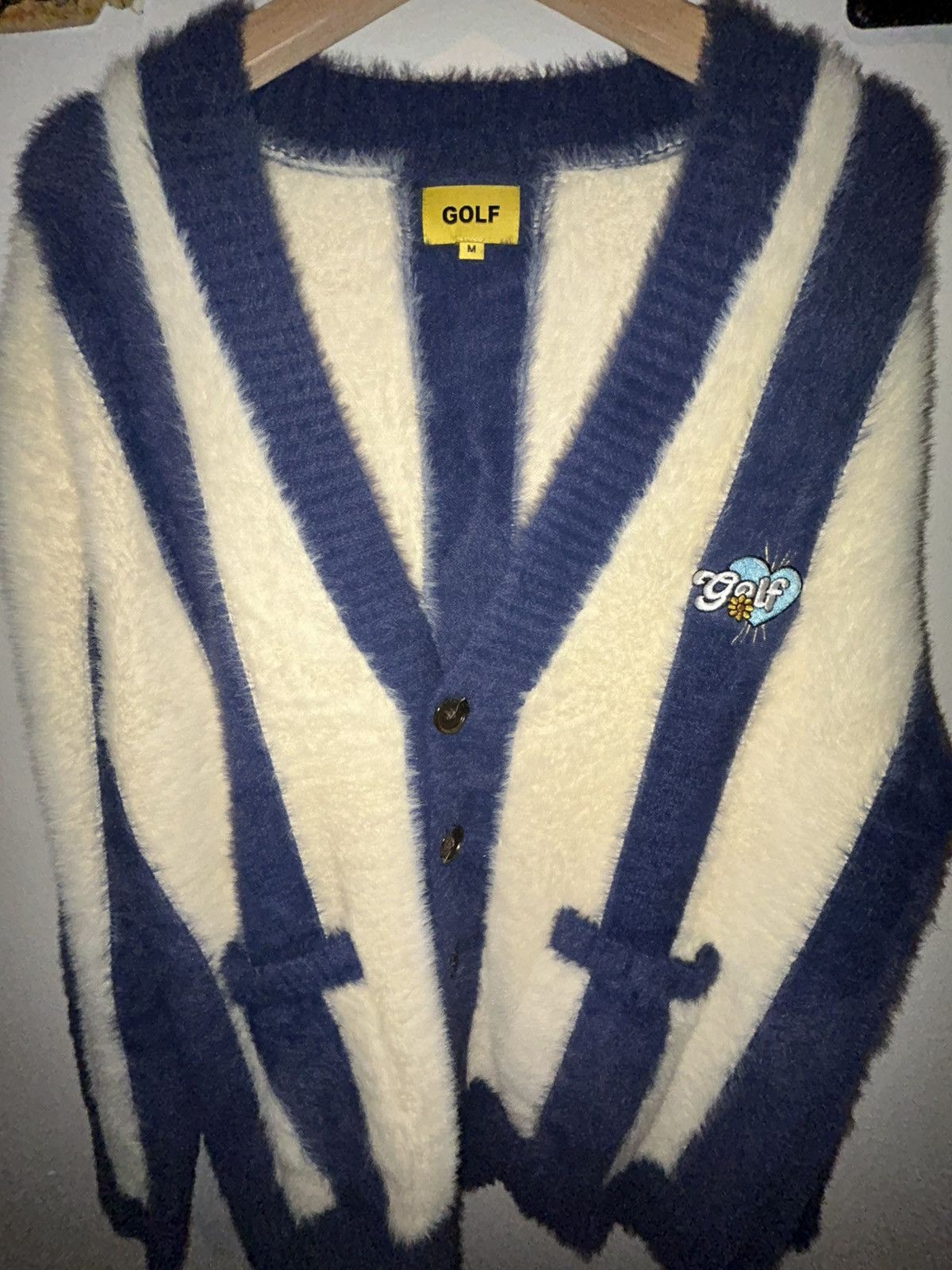 トップス STRIPED MOHAIR CARDIGAN by GOLF WANG golf wang STRIPED MOHAIR CARDIGAN