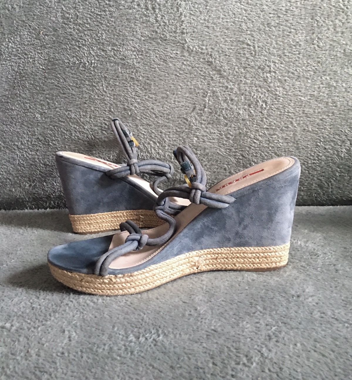 Prada PRADA Suede Strappy Knot Espadrille Wedge Sandals EU 41 Size US 11 / IT 41 - 2 Thumbnail