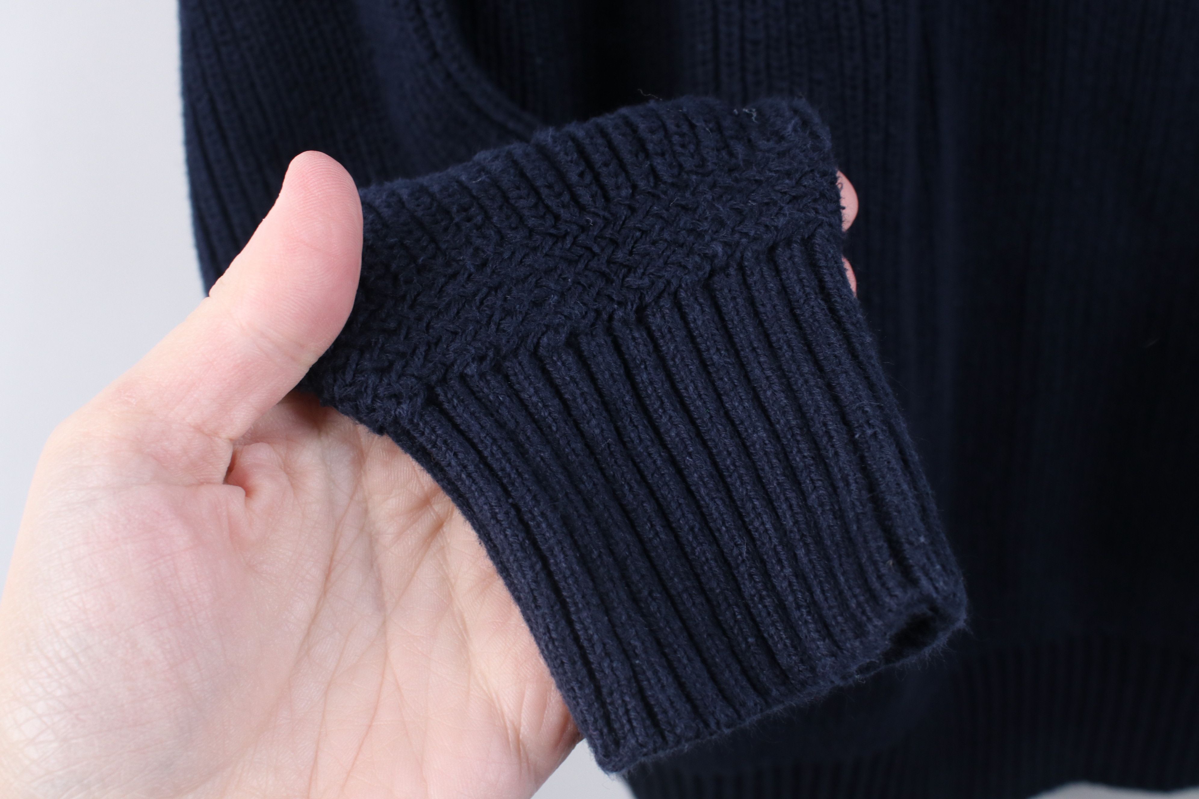 Vintage Vintage 90s Streetwear Ribbed Knit Henley Sweater Blue Size US M / EU 48-50 / 2 - 7 Thumbnail