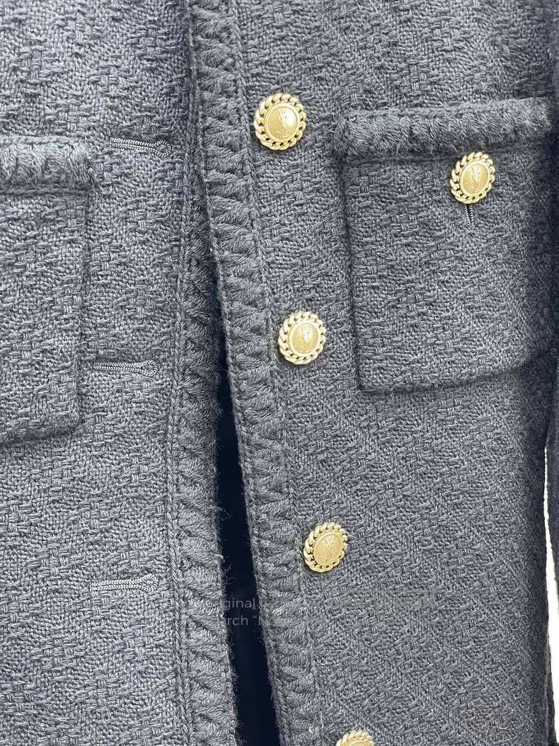 Saint Laurent Paris Saint Laurent Paris Gold button coarse tweed woven jacket Size XXS / US 00 / IT 34 - 4 Thumbnail
