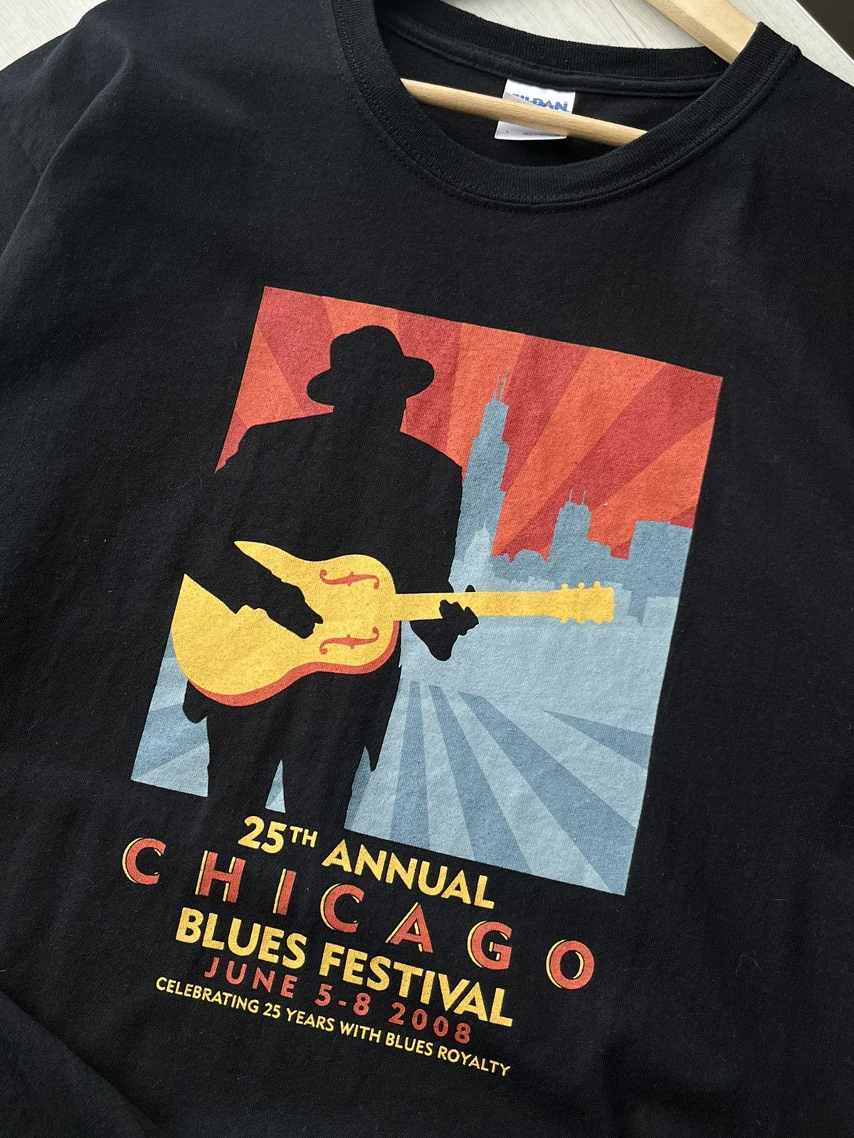 Gildan × Vintage 25th Annual Chicago Blues Festival 2008 BB King Beige Gildan Size US L / EU 52-54 / 3 - 8 Thumbnail