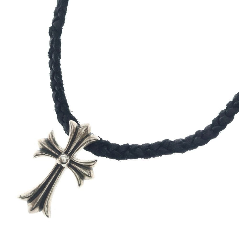 Chrome Hearts Chrome Hearts Cross Crimp Leather Necklace Size ONE SIZE - 1 Thumbnail
