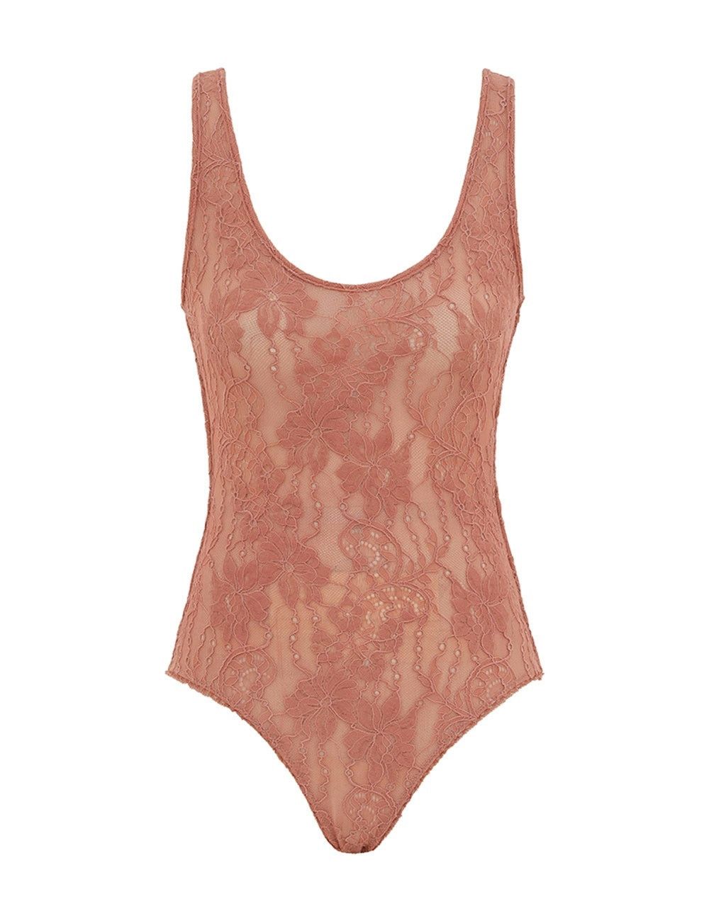 Zimmermann oc11z0825 Scoop Bodysuit in Blush Pink Size L / US 10 / IT 46 - 1 Thumbnail