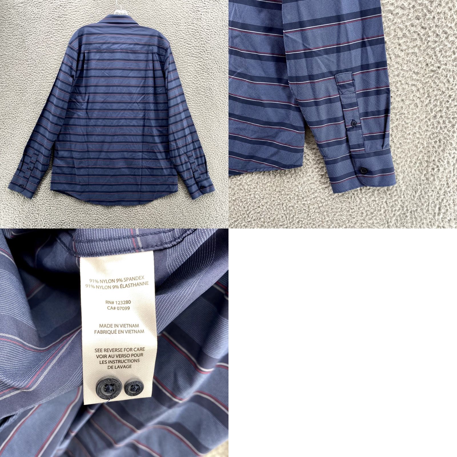 TravisMathew Travis Mathew Shirt L Blue Striped 4 Way Stretch Long Sleeve Button-Down Men's Size US L / EU 52-54 / 3 - 8 Thumbnail