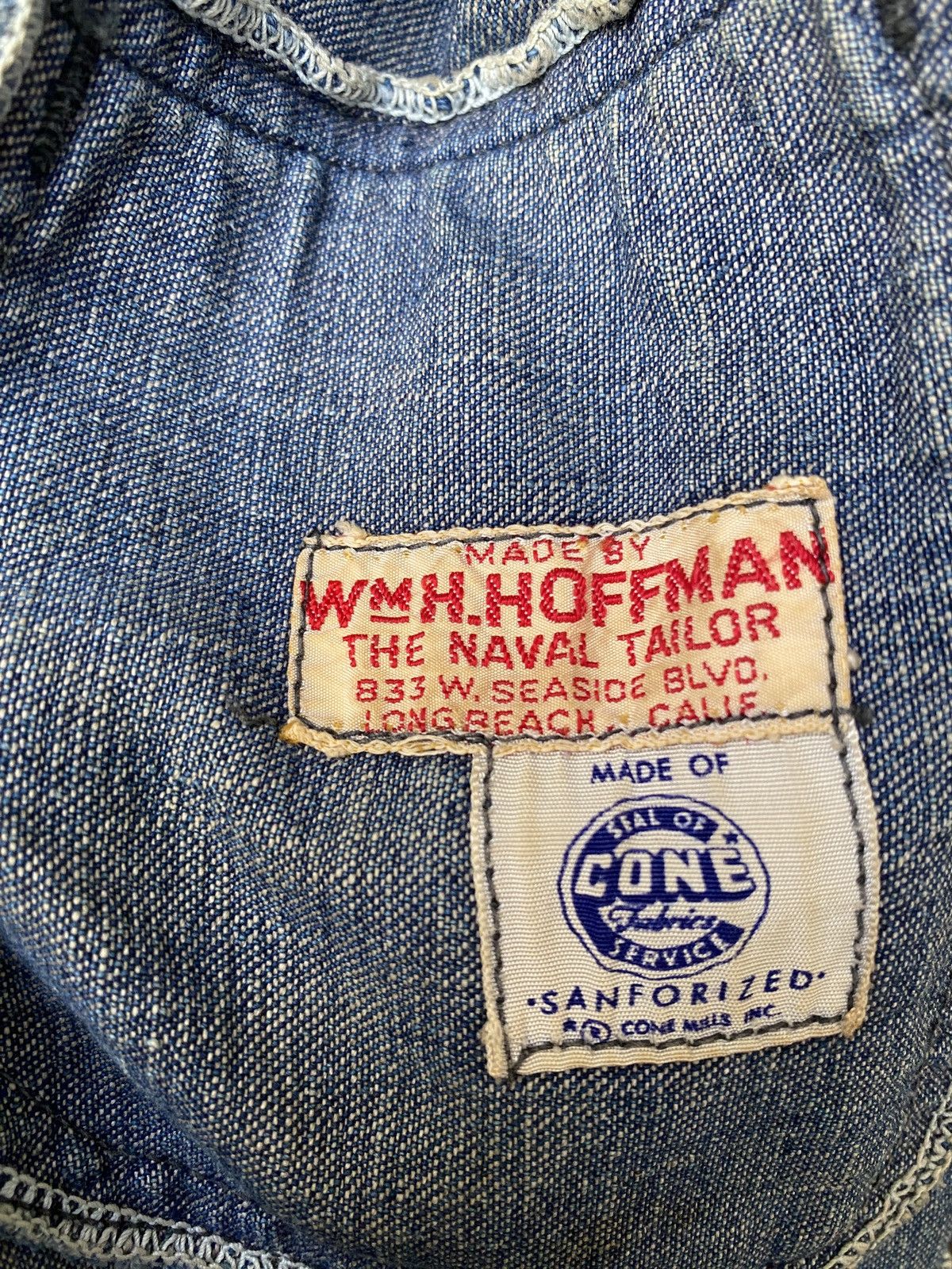 Naval Clothing Factory Vintage 50’s WMH HOFFMAN CONE MILLS Distressed Navy Jacket Size US L / EU 52-54 / 3 - 25 Thumbnail