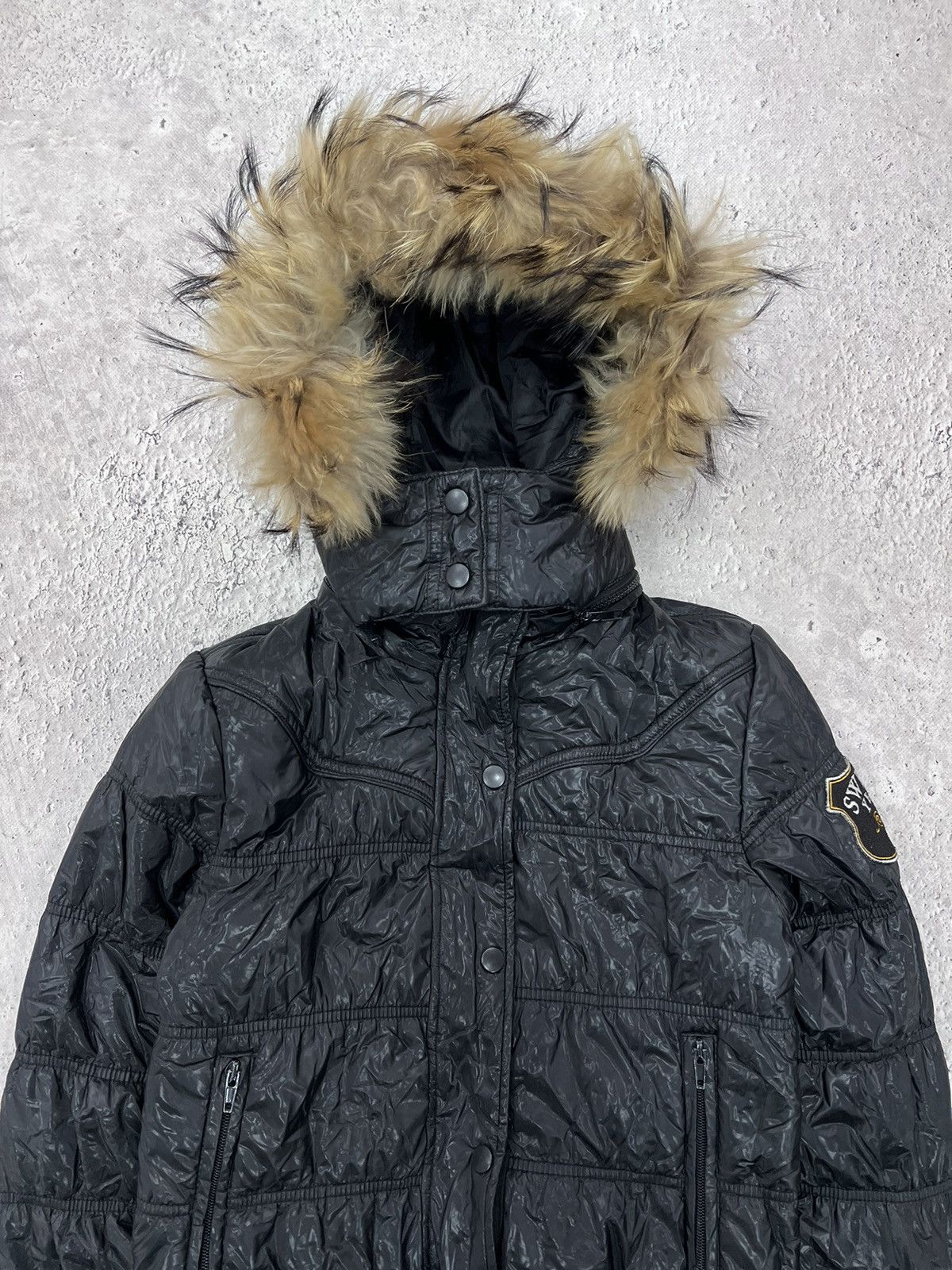 ジャケット・アウター 00s real fur jacket black opium archive 2000s Japanese Punk Grunge Fur Puffer Jacket opium style