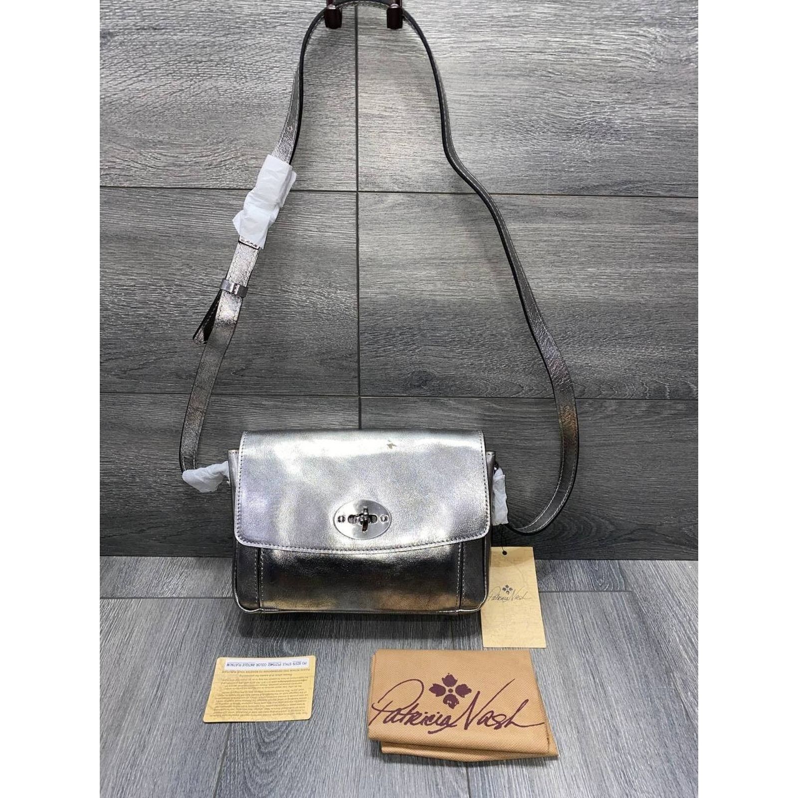 Patricia Nash Patricia Nash Leather Crossbody Antique Pltnm, bag A628413 Size ONE SIZE - 3 Thumbnail