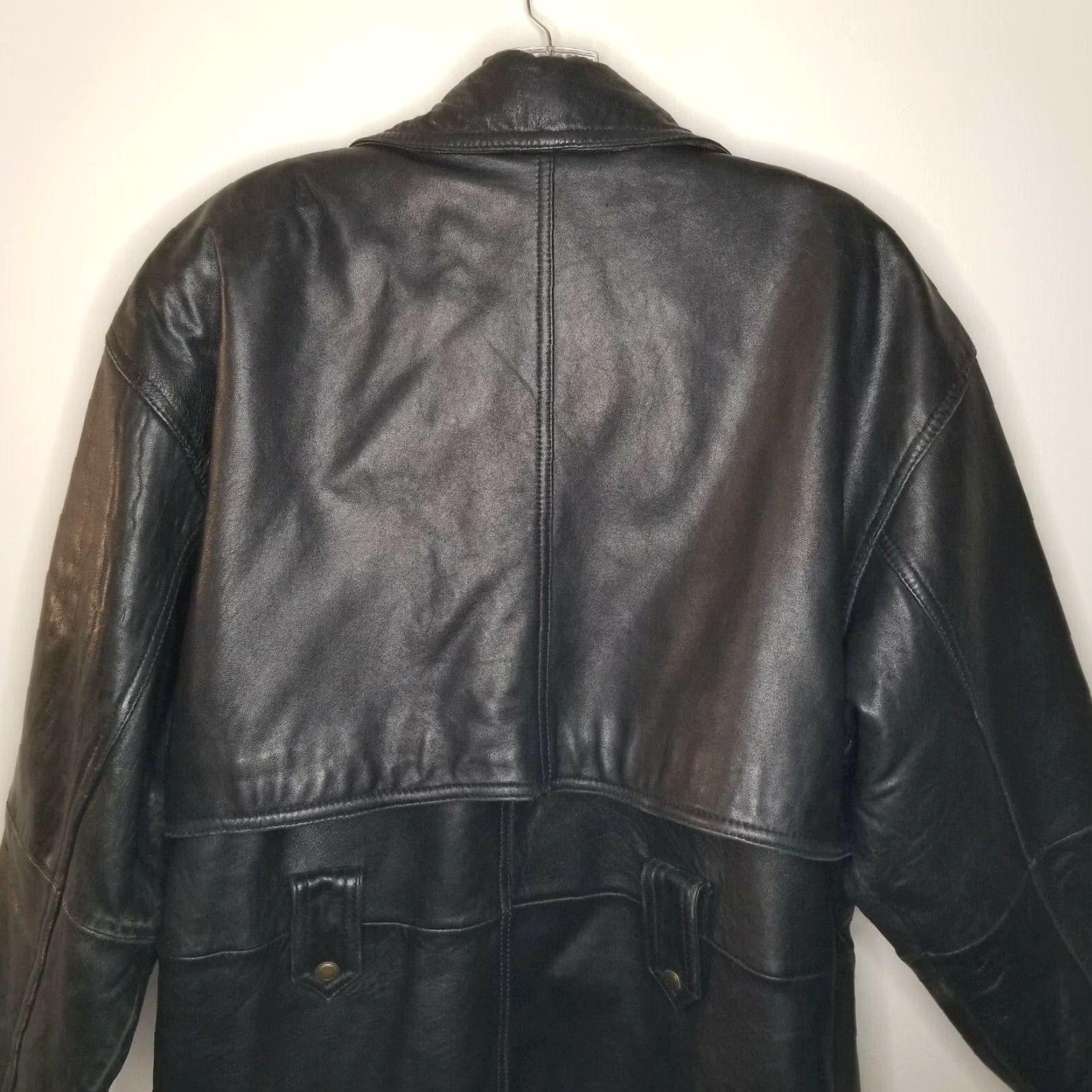 Express VINTAGE Express Leather Biker Jacket Mens Black Full Zip Small Size US S / EU 44-46 / 1 - 7 Thumbnail