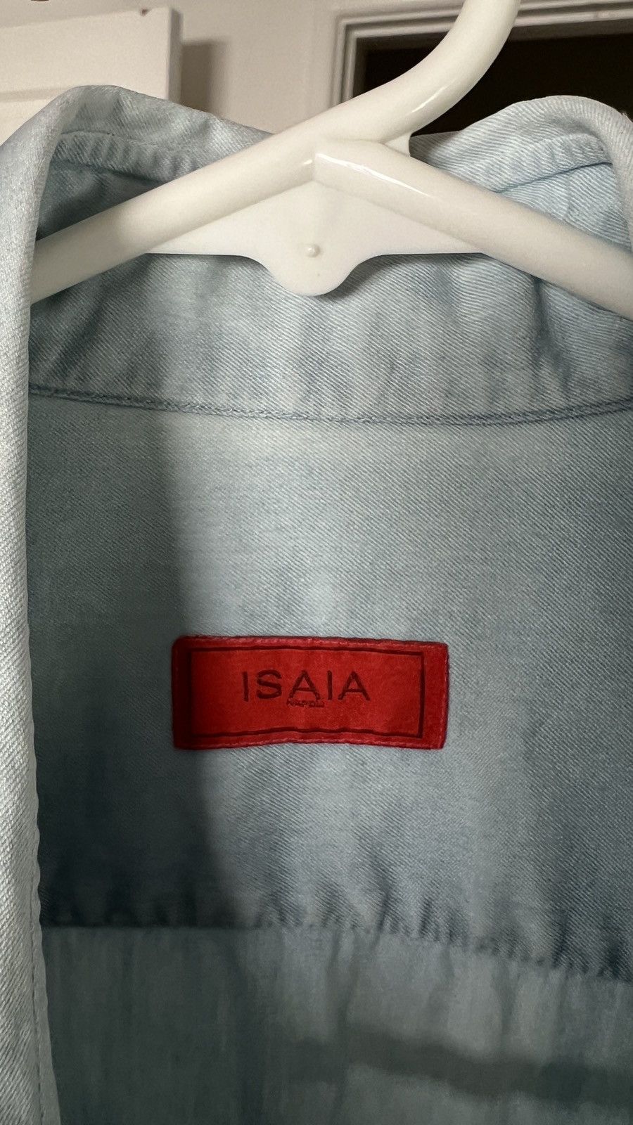 Isaia Isaia Chambray Shirt Size 39 Light Blue Loro Piana Size US M / EU 48-50 / 2 - 3 Thumbnail