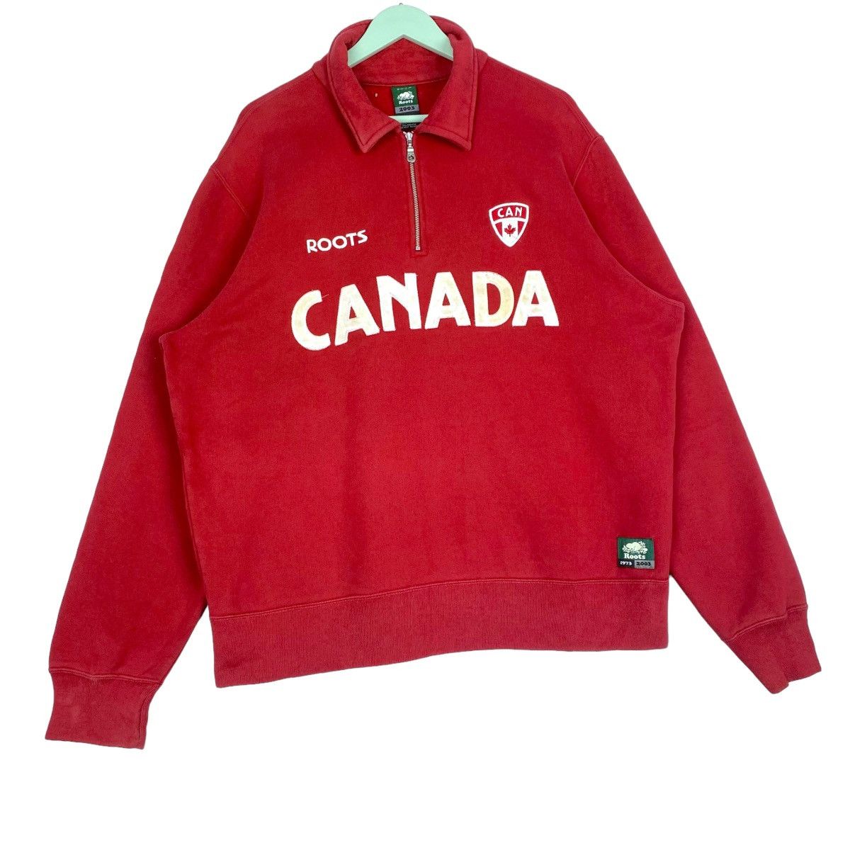 Roots Roots Canada Half Zip Collar Sweatshirt Pullover Jumper Size US L / EU 52-54 / 3 - 4 Thumbnail