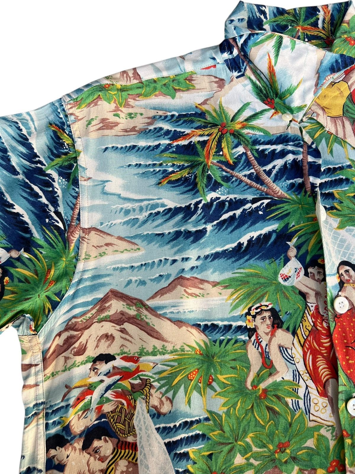 Sun Surf VTG Sun Surf Hula Girls Fisherman Crepe Rayon Hawaiian Shirt Size US M / EU 48-50 / 2 - 6 Thumbnail