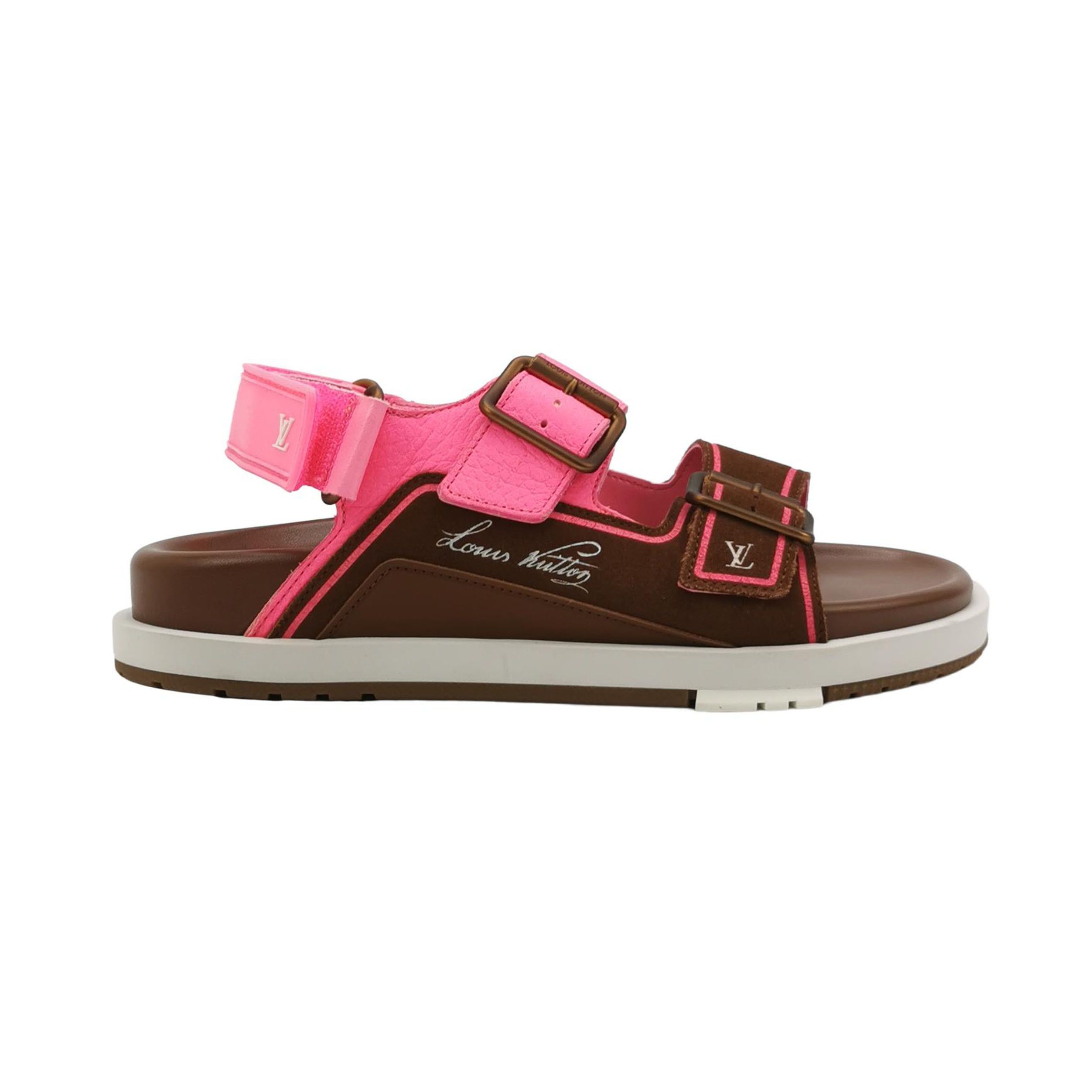 Louis Vuitton Louis Vuitton Pink Trainer Suede Sandals Size 40.5 Size US 7 / EU 40 - 1 Thumbnail