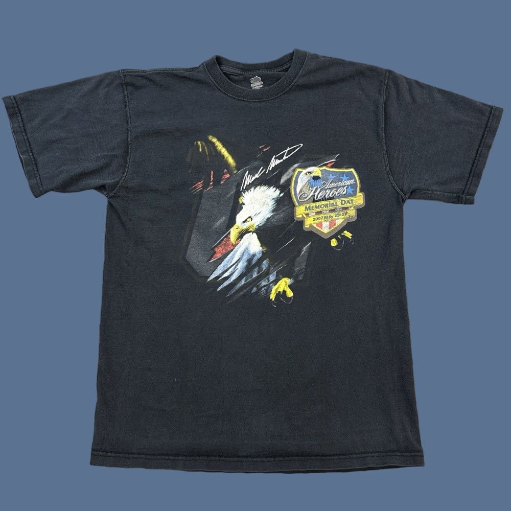 Fruit Of The Loom VINTAGE NASCAR Shirt Mens Medium American Heroes Memorial Day 2007 Mark Martin Size US M / EU 48-50 / 2 - 1 Thumbnail
