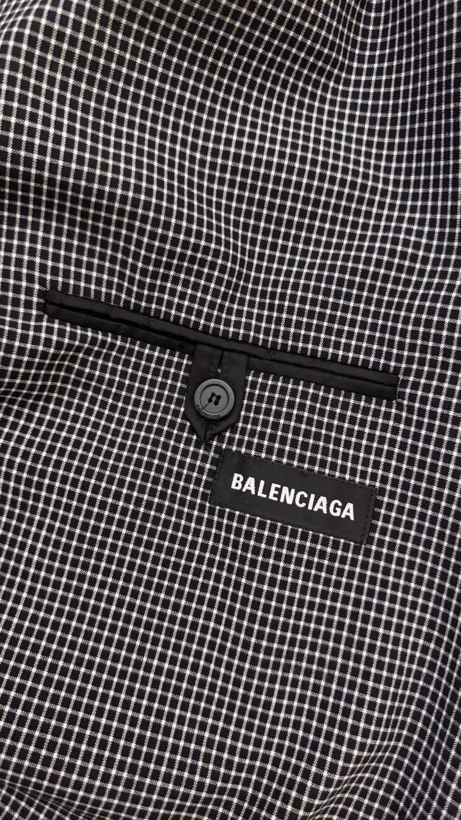 Balenciaga Balenciaga Check Pattern Tailored Jacket Size 46R - 7 Thumbnail