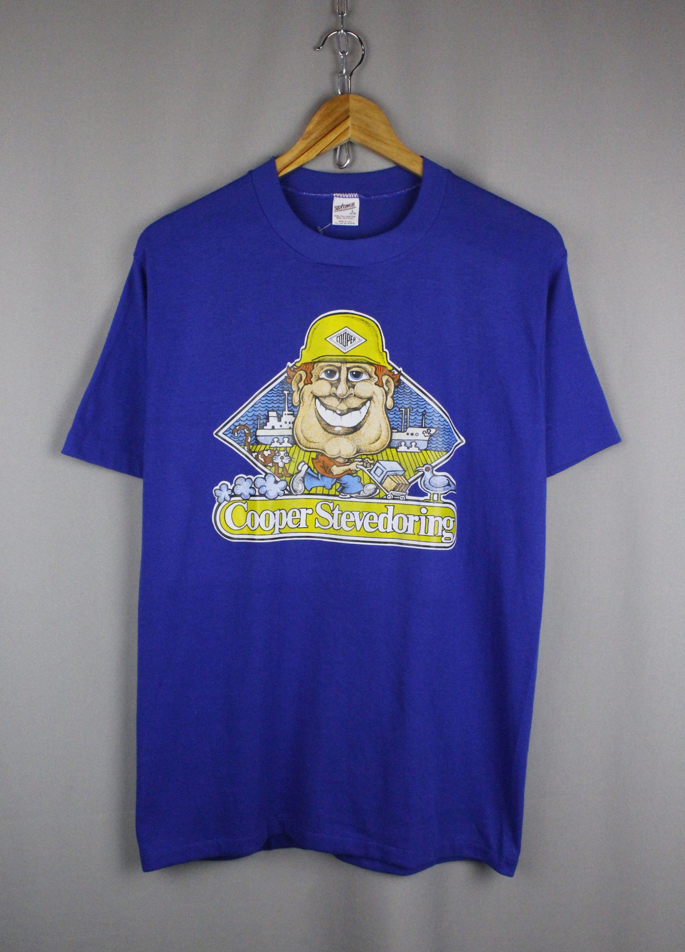 Vintage Vintage Cooper Stevedoring USA Logo T-shirt Tee 90s Size US M / EU 48-50 / 2 - 1 Thumbnail