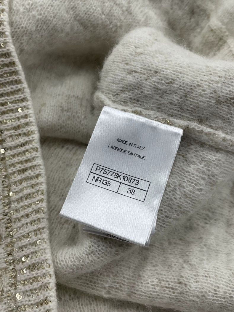 Chanel Chanel 23B white gold sequin knitted cardigan jacket Size XS / US 0-2 / IT 36-38 - 5 Thumbnail
