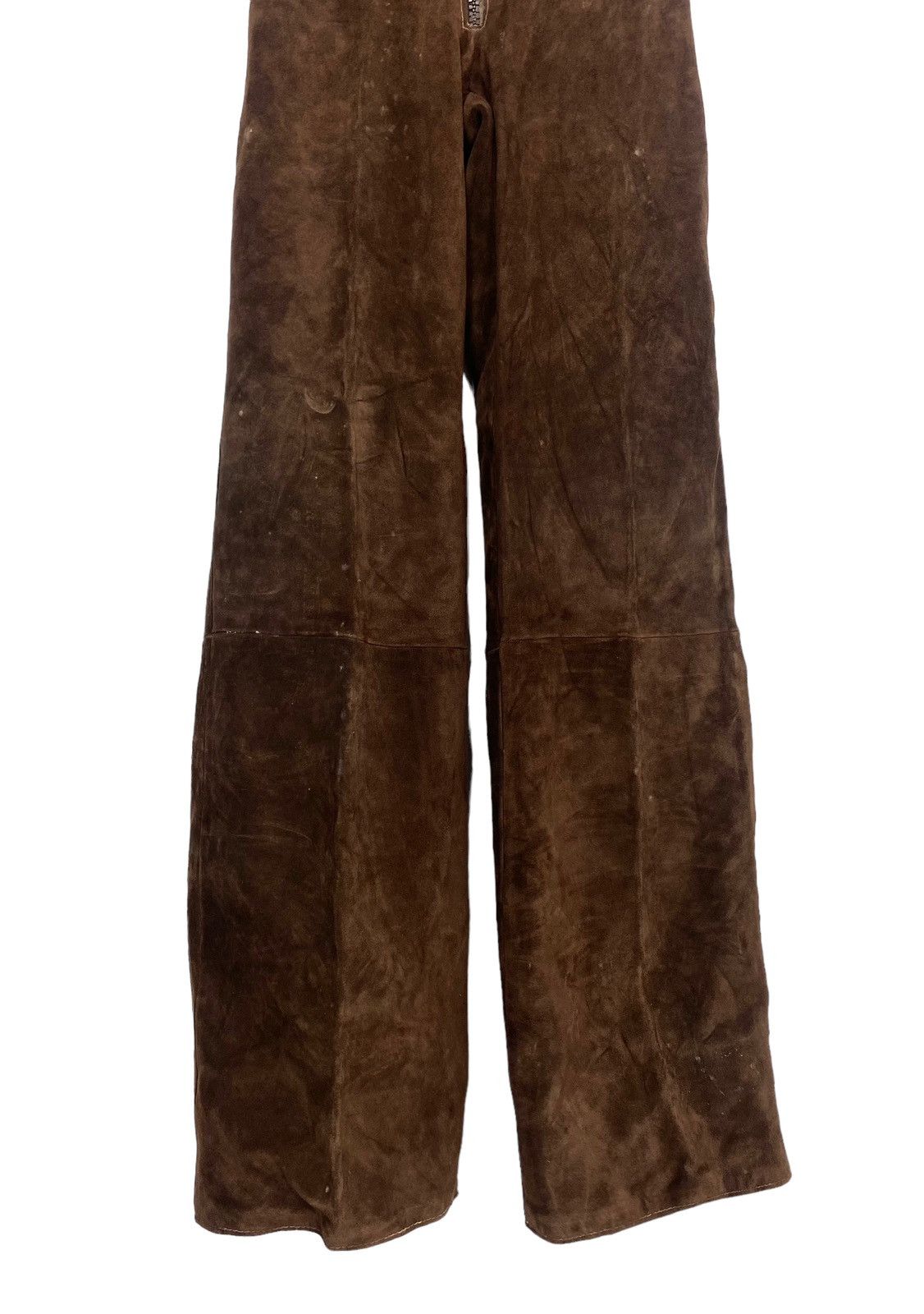 Vintage Rare‼️ Vintage Aicad Italia Suede Lather Riri Zipper Size 24" / US 00 / IT 34 - 3 Thumbnail