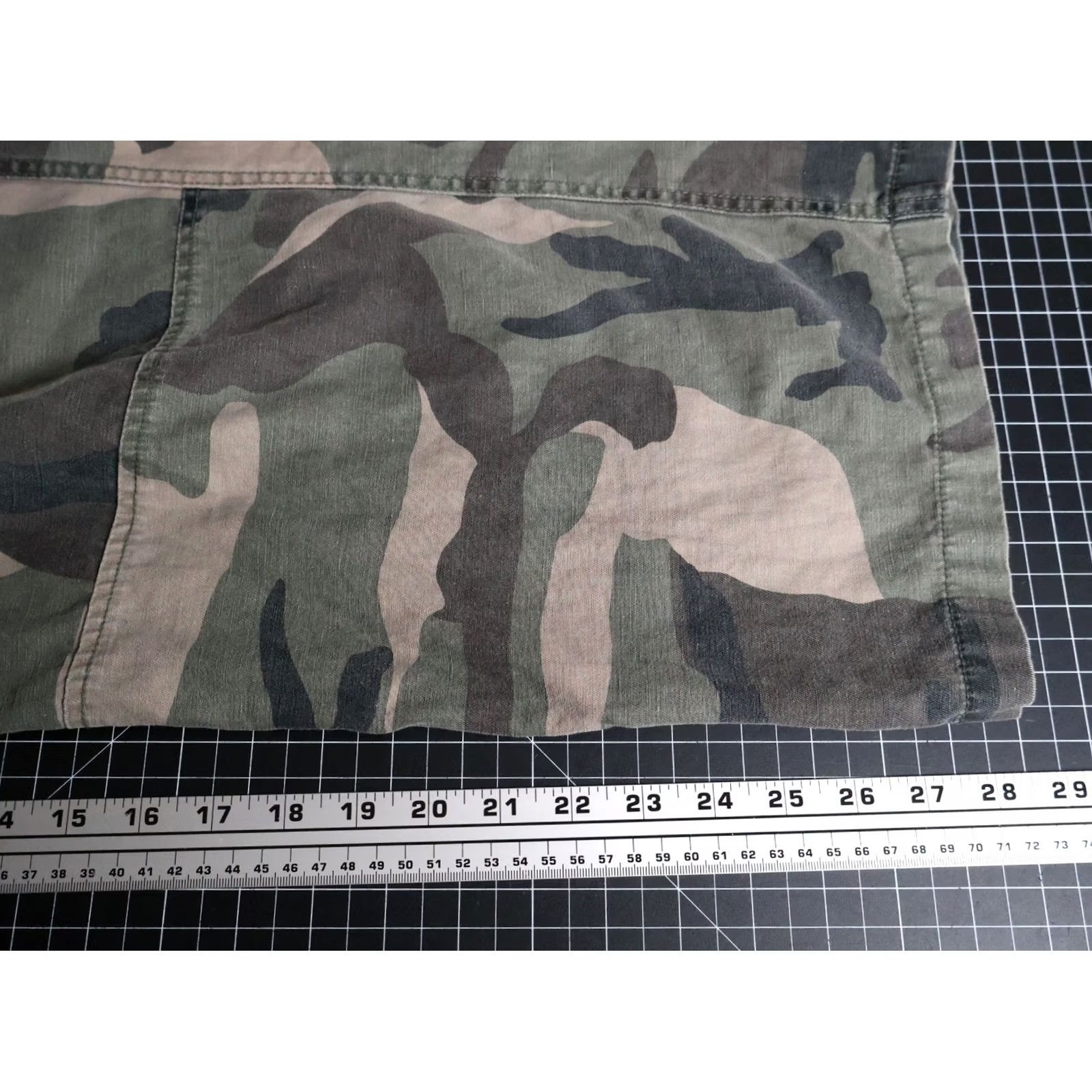 Carbon VTG Carbon Camouflage Cargo Pants Men's 32 x 28 Wide-Leg 10" Leg Opening Regular Inseam 28" Ramie Cotton Blend Vintage Y2K Size US 32 / EU 48 - 6 Thumbnail