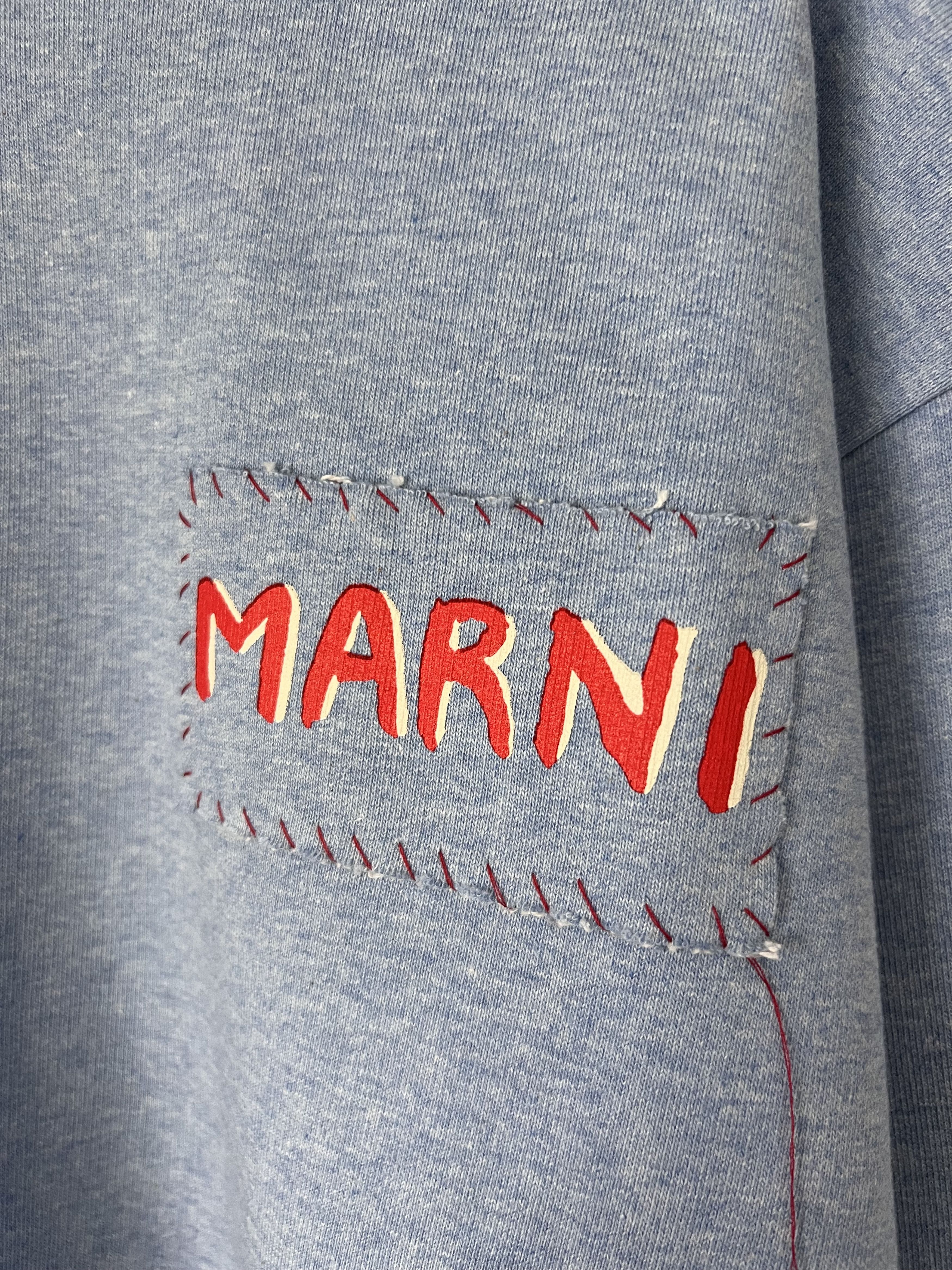 Marni Marni Mini Logo Patch Sweatshirt in Light Blue Size US M / EU 48-50 / 2 - 3 Thumbnail