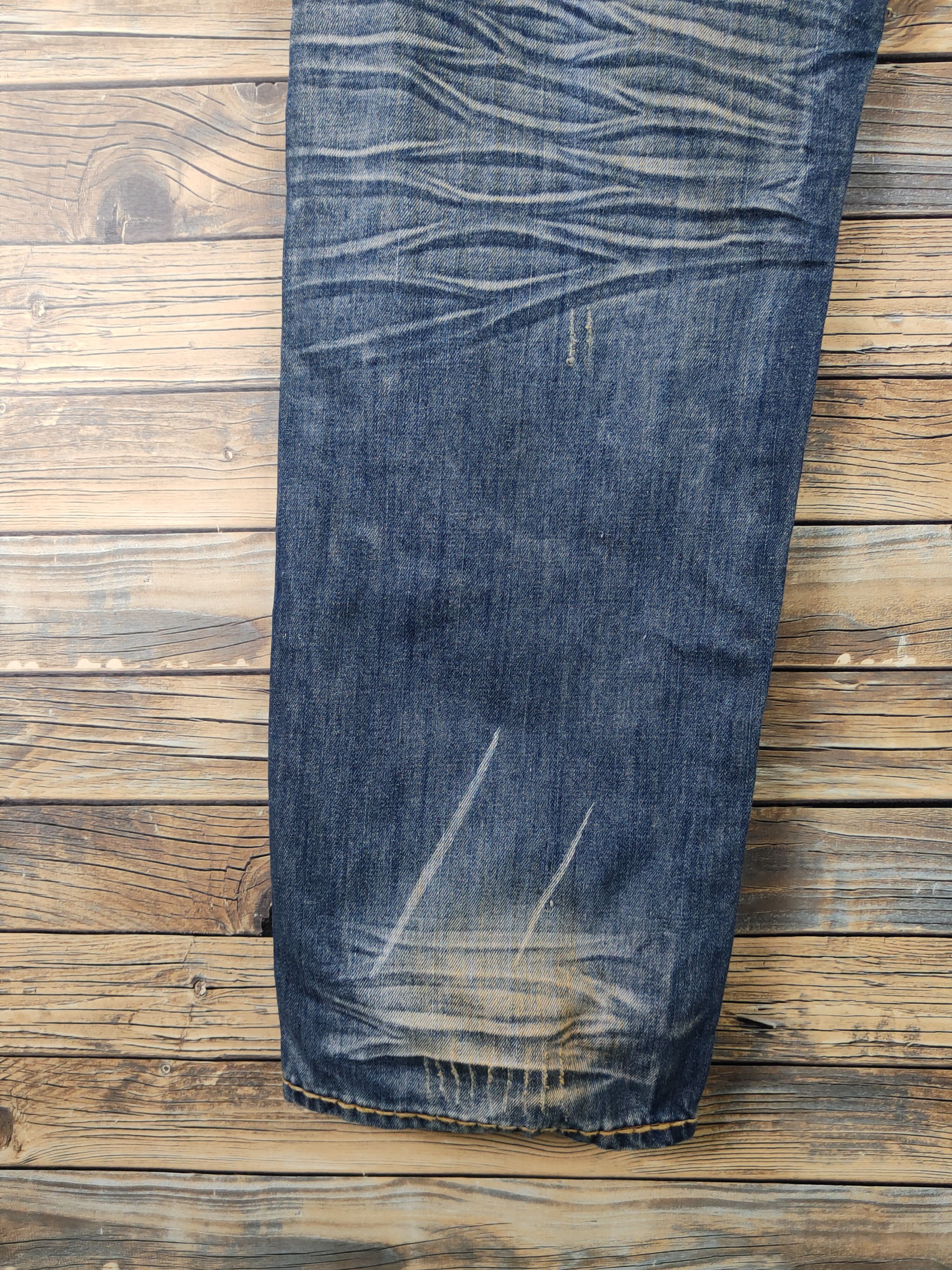 Japanese Brand DL Cstar Blue faded vintage Distressed Ripped Jeans #380 Size US 40 / EU 56 - 11 Thumbnail