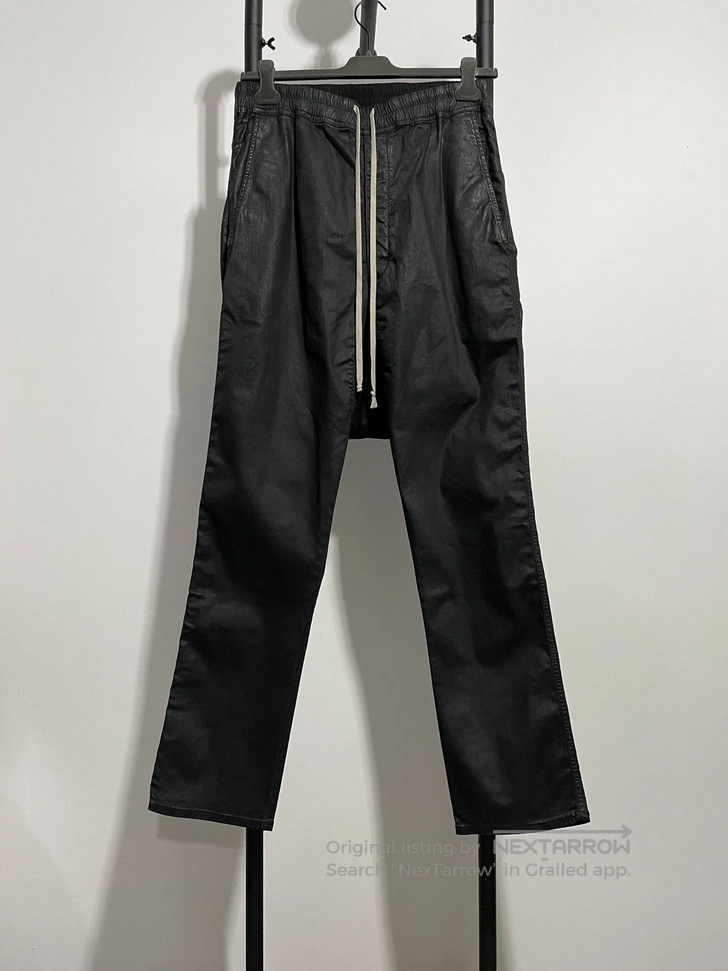 Rick Owens rick owens long waxed pants in black. Size US 42 / EU 58 - 1 Thumbnail