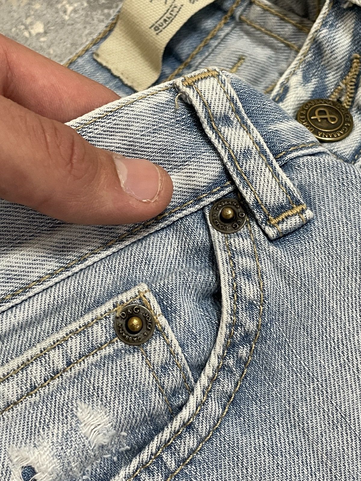 Dolce & Gabbana Vintage Dolce&Gabbana Y2K Archive Distressed Denim Jeans Size 30" / US 8 / IT 44 - 13 Thumbnail