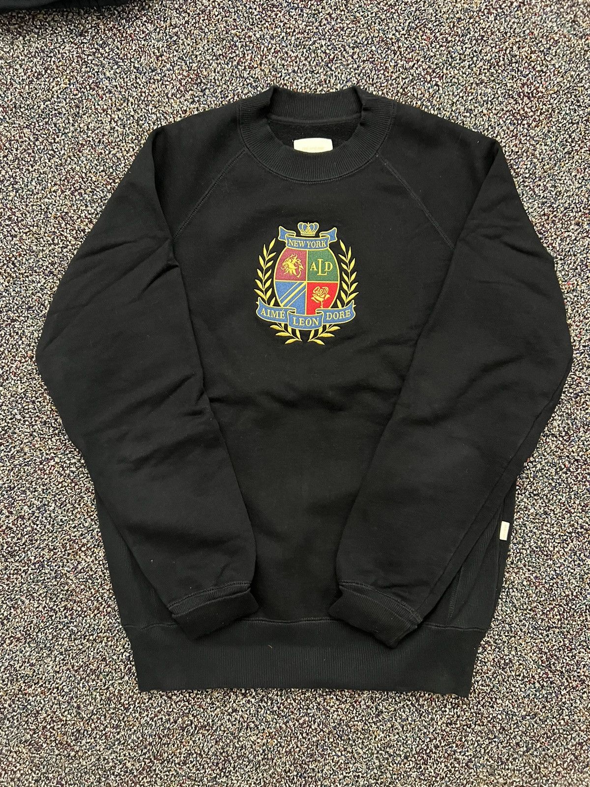 image of Aime Leon Dore Crest Crewneck Black, Men's (Size Medium)