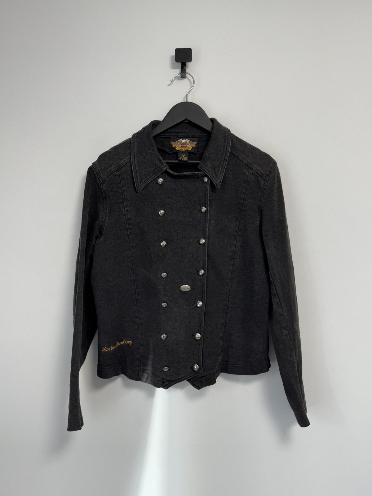 Harley Davidson HARLEY-DAVIDSON VTG FADED JEAN JACKET DOUBLE BREASTED Size M / US 6-8 / IT 42-44 - 1 Thumbnail