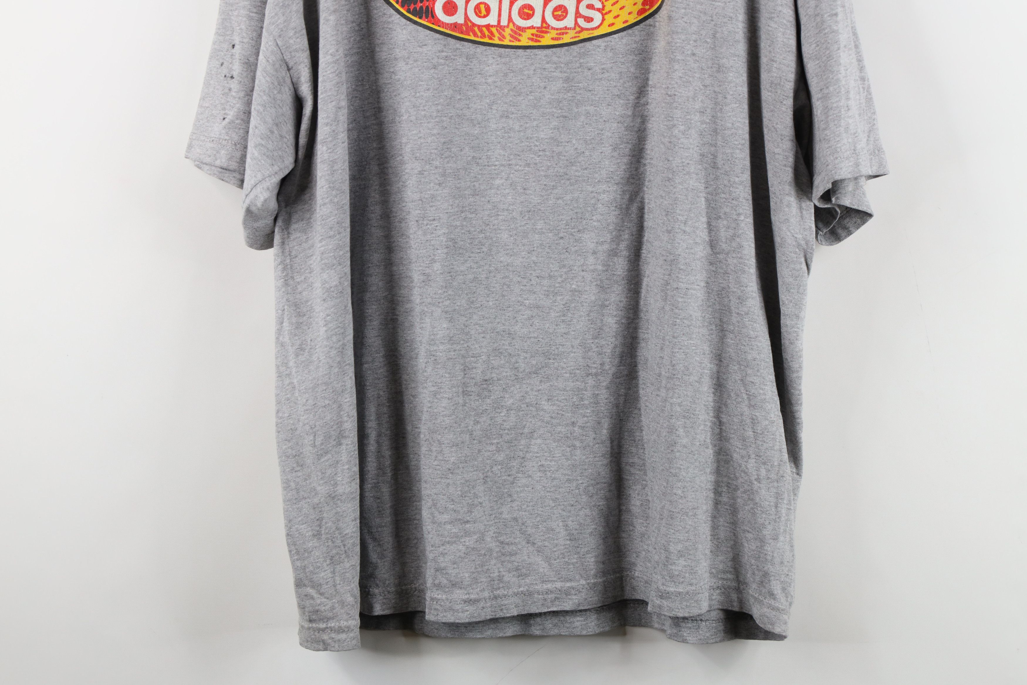 Adidas Vintage 90s Adidas Spell Out Center Logo T-Shirt Gray USA Size US L / EU 52-54 / 3 - 14 Thumbnail