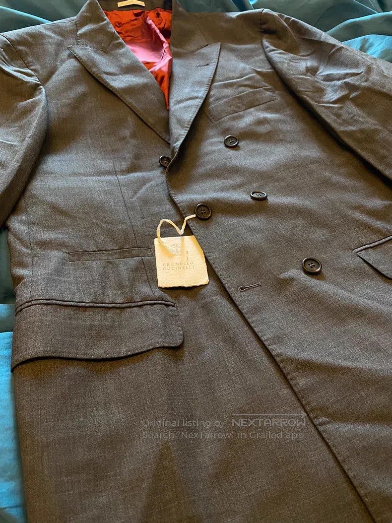 Brunello Cucinelli Brunello Cucinelli Double-breasted suit jacket Size 50L - 4 Thumbnail