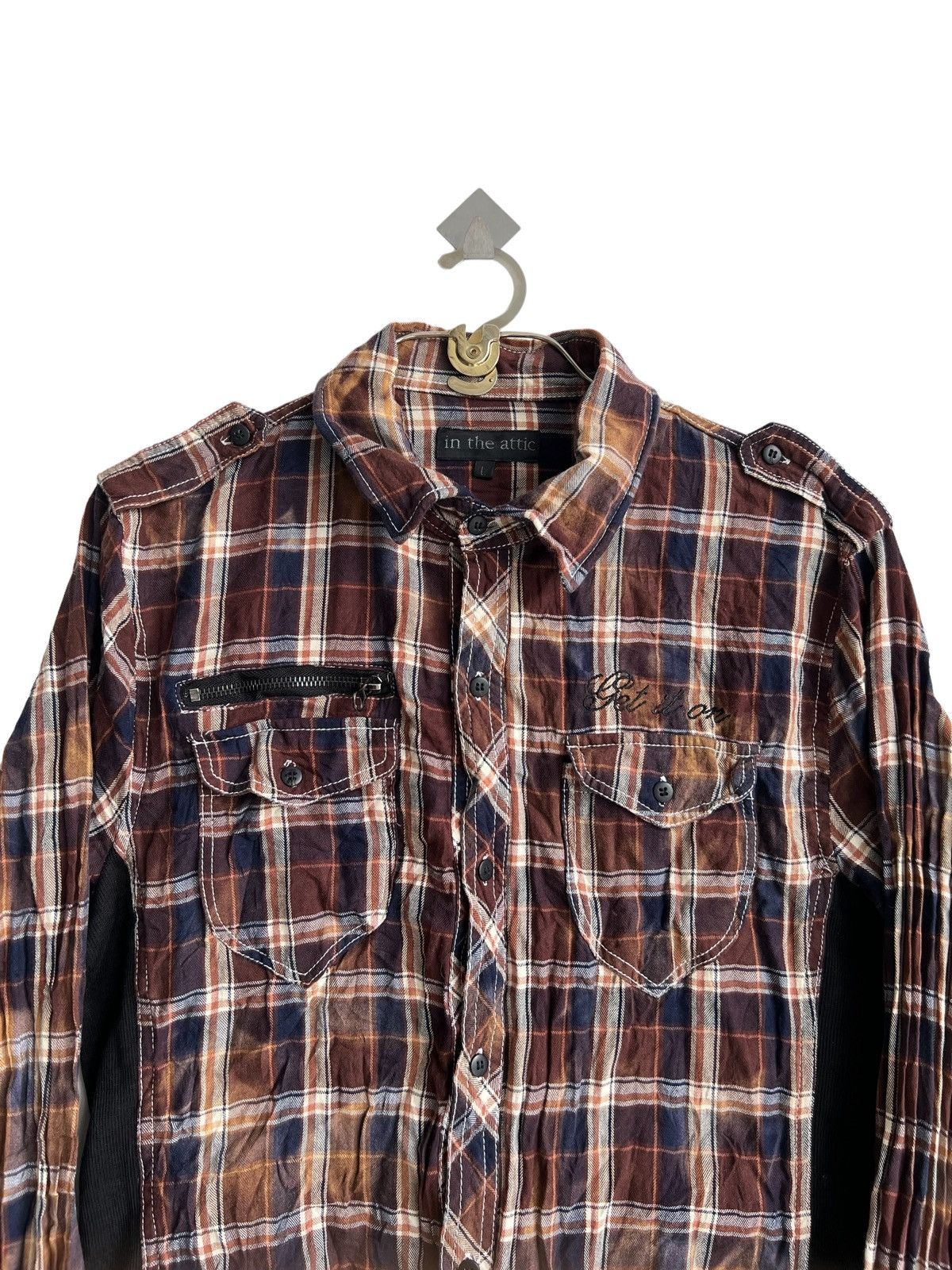 Roen Y2K In The Attic 🇯🇵 Plaid Anarchy "Poems" Hybrid B/D Shirt Size US M / EU 48-50 / 2 - 4 Thumbnail