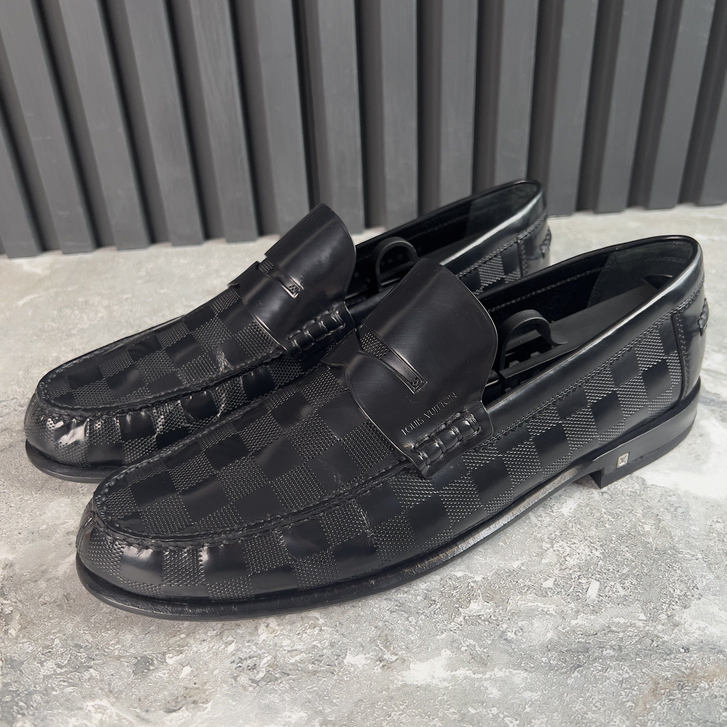 Louis Vuitton Graduation Loafers Penny Damier Infini Black Leather Size US 9 / EU 42 - 2 Thumbnail