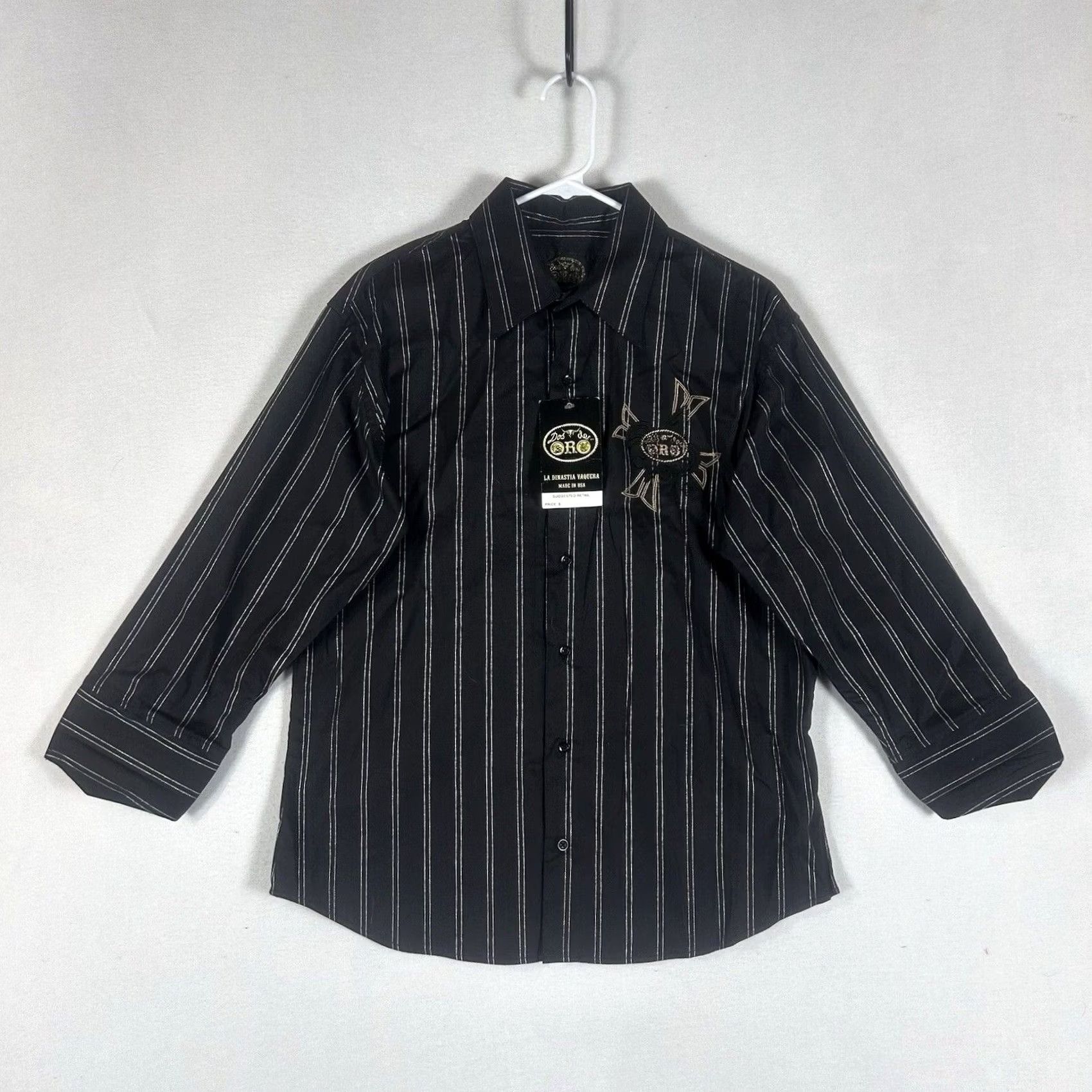 Vintage VINTAGE Dos De Oro Cowboy Shirt Mens M 38 Black Embroidered Button-Up Western Shirt NWT Size US M / EU 48-50 / 2 - 2 Thumbnail