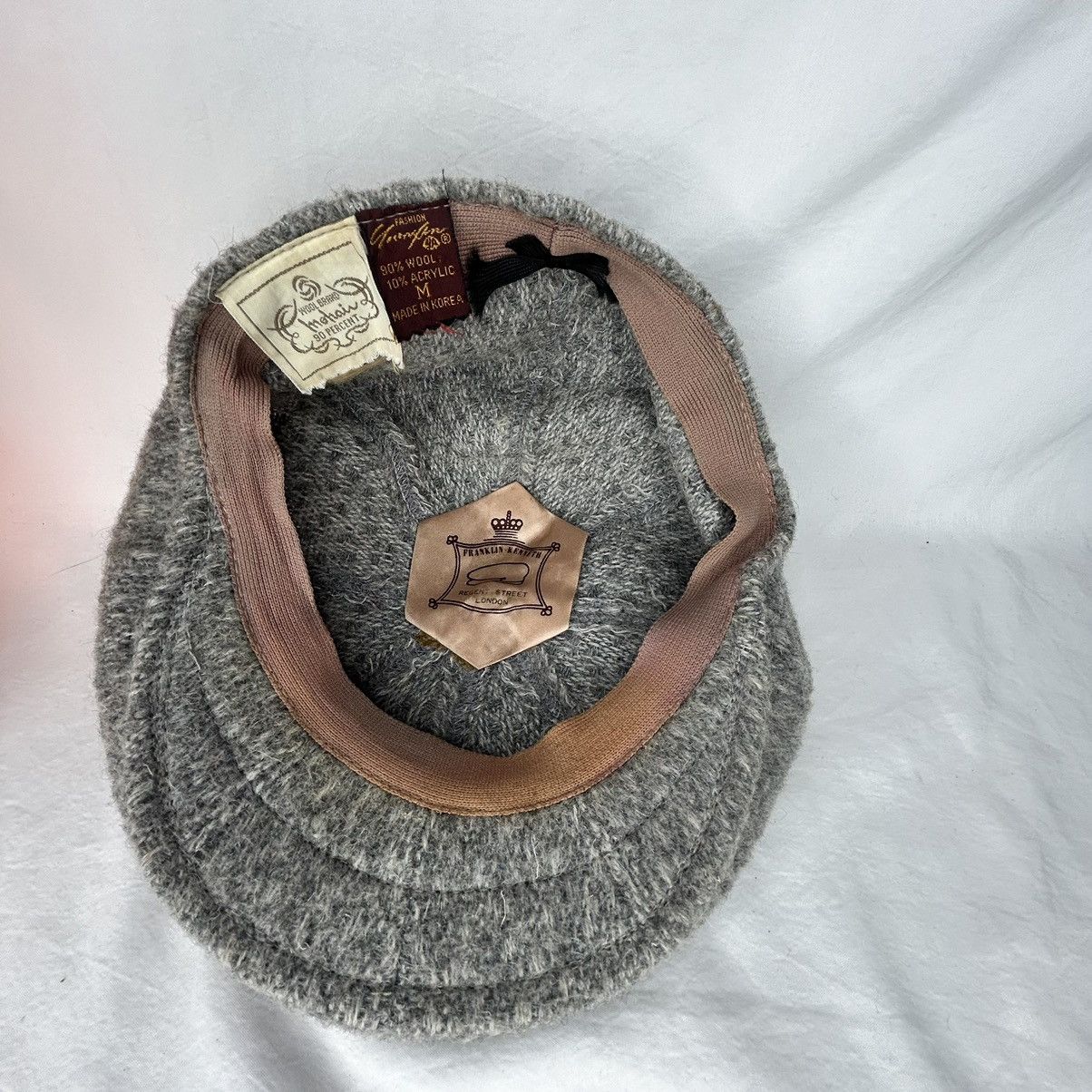 Vintage Vtg 80’s Franklin Kenneth Wool Grey Flat Cap Hat Size ONE SIZE - 5 Thumbnail
