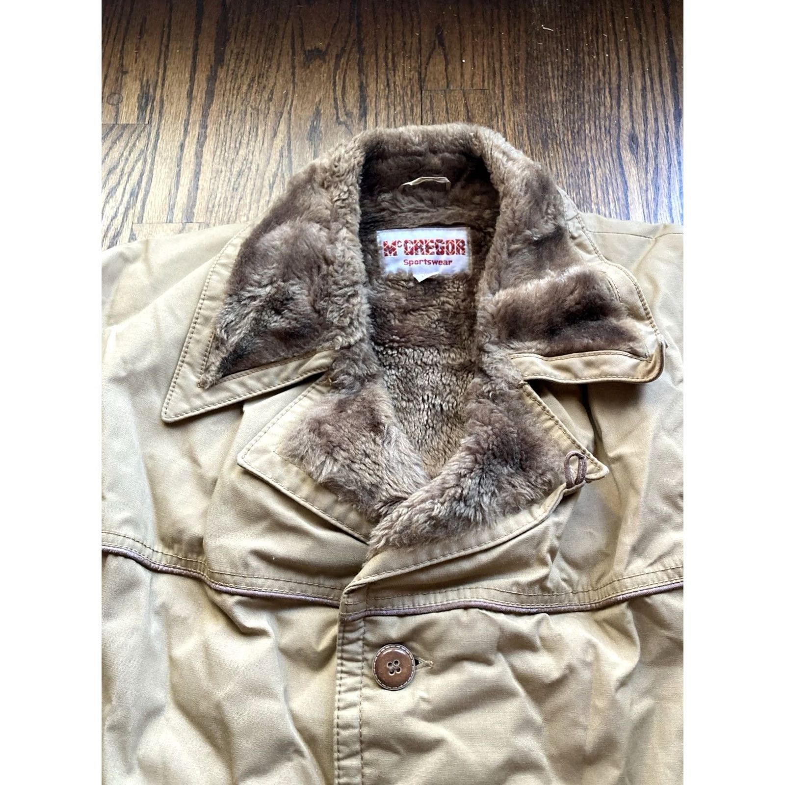 McGregor VINTAGE McGregor Jacket Mens 46L Western Sherpa Faux Fur Lined Coat Beige Jacket Size US S / EU 44-46 / 1 - 2 Thumbnail