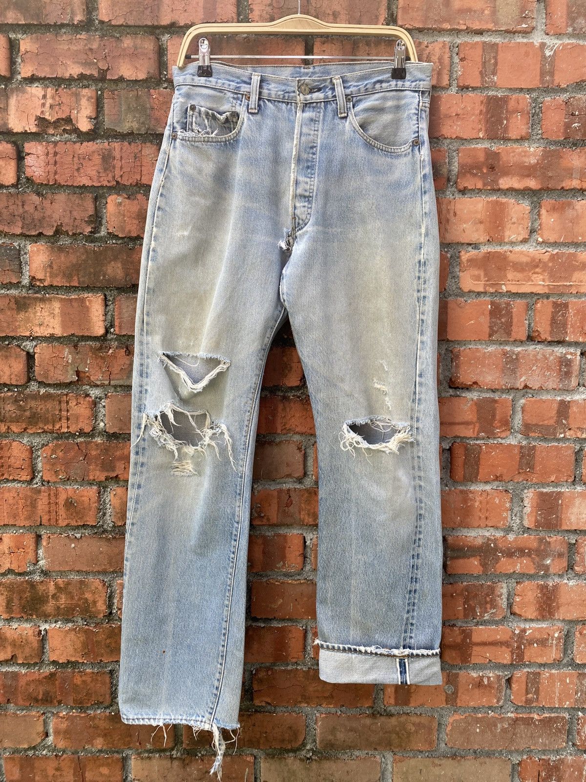 Levi's Vintage Clothing W32x31 Vintage levi's 501 redline distressed denime Size US 32 / EU 48 - 1 Thumbnail