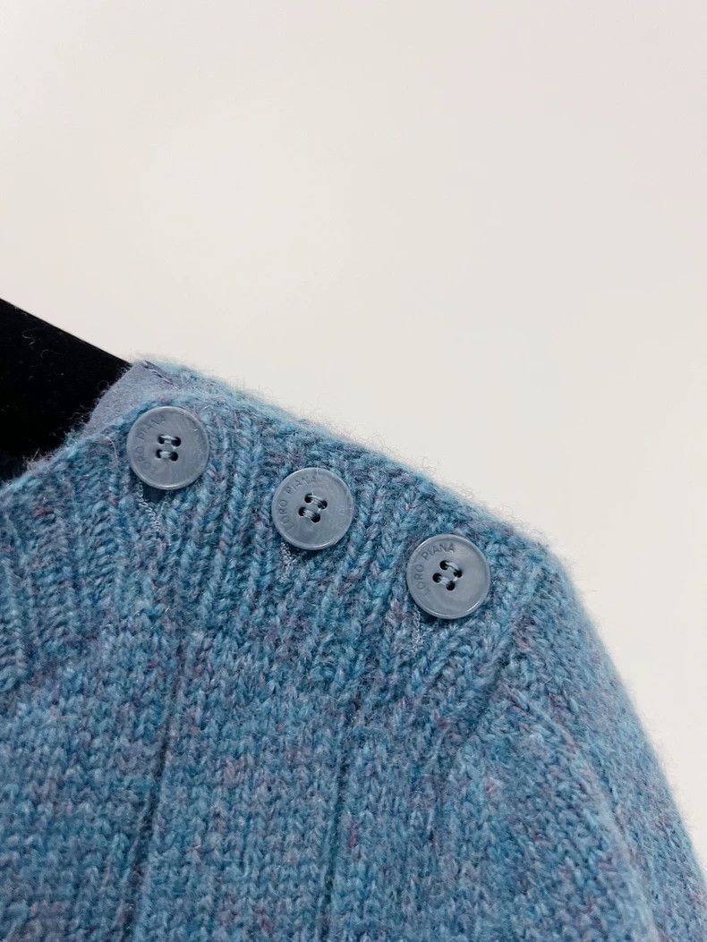 Loro Piana LORO PIANA Peacock blue cashmere knit sweater top Size M / US 6-8 / IT 42-44 - 3 Thumbnail