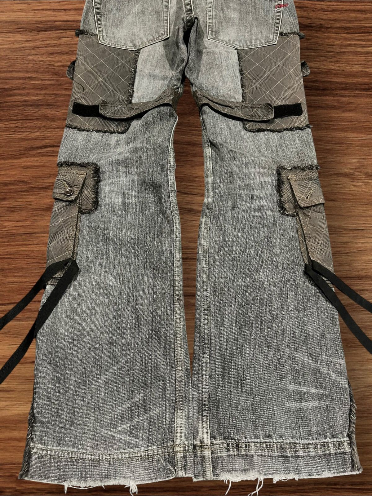 If Six Was Nine Nicole Club For Men Hyper Full Metal Punk Ripped Cargo Jeans Size US 30 / EU 46 - 12 Thumbnail