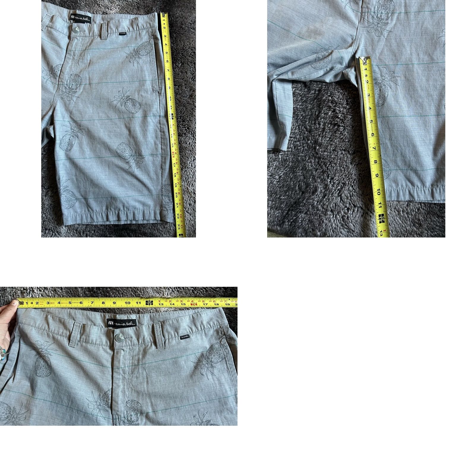 TravisMathew Travis Mathew Golf Cohen Shorts Pineapple Print Gray 38 Mens Shirt? Size US 38 / EU 54 - 8 Thumbnail