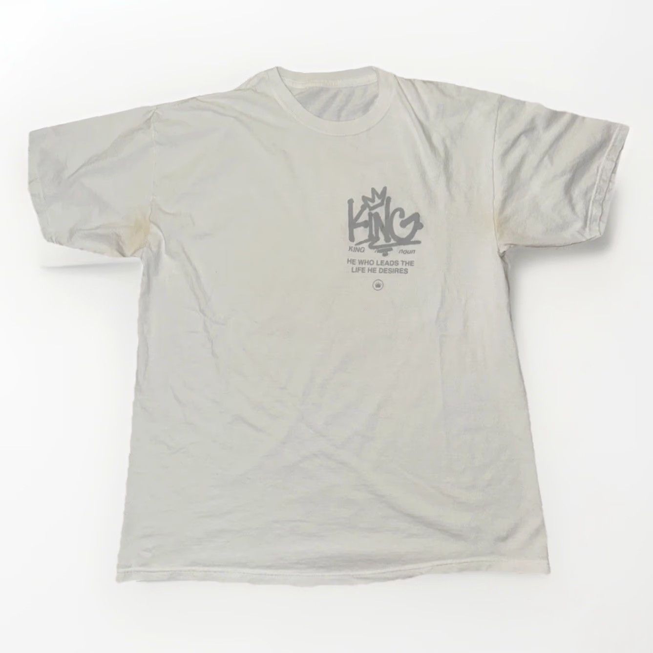 Vintage King Streetwear Crown Logo Graphic T-Shirt White XL Urban Skate Tee Mens Size US XL / EU 56 / 4 - 3 Thumbnail