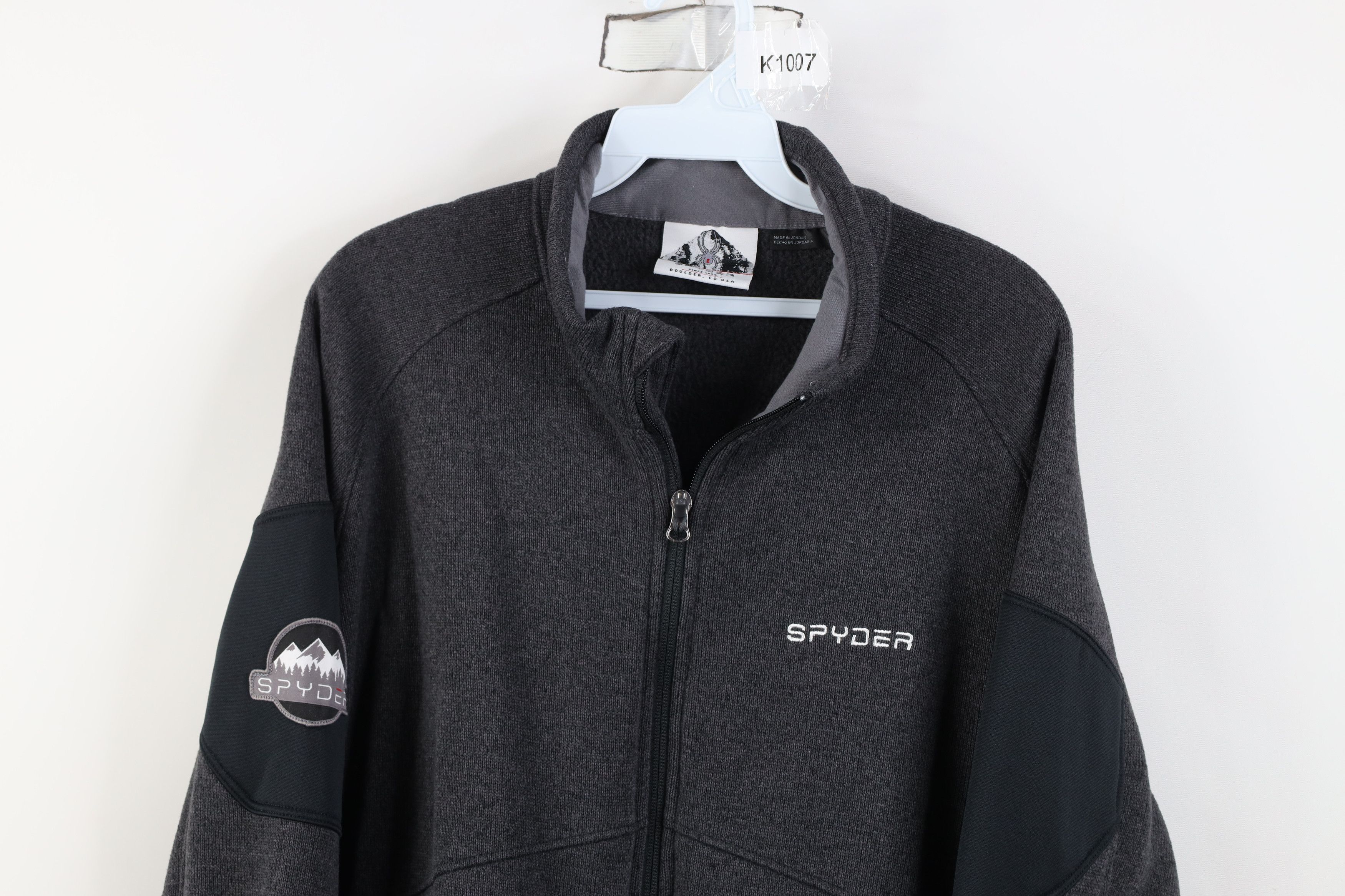 Spyder Spyder Jacquard Fleece Knit Foremost Full Zip Jacket Gray Size US XL / EU 56 / 4 - 2 Thumbnail