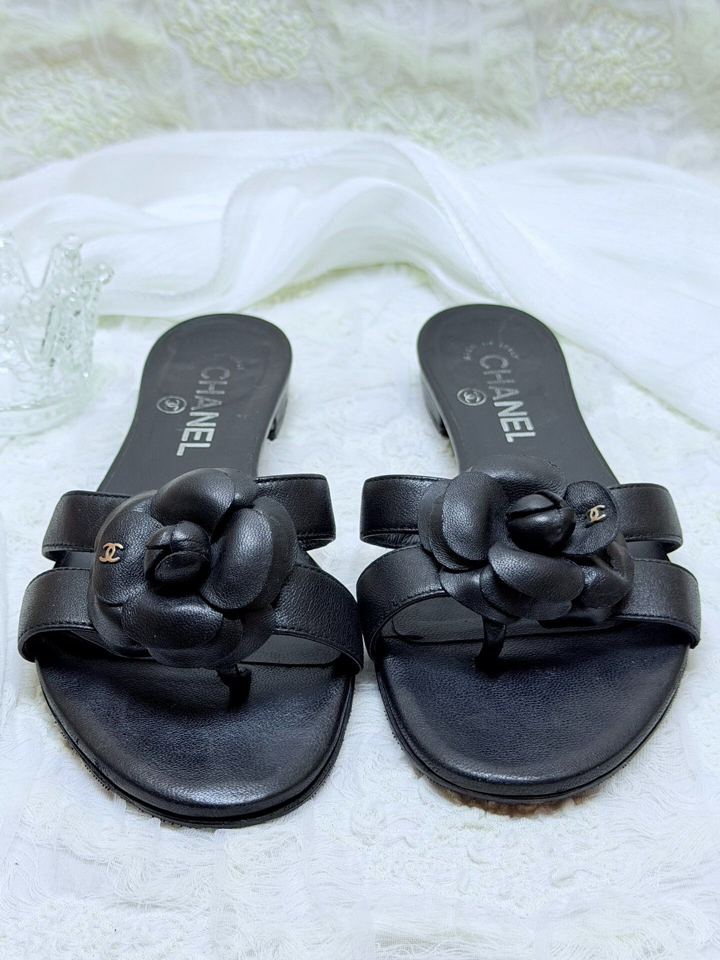 Chanel Chanel Black Sandals us_6-5 Women Size US 6.5 / IT 36.5 - 1 Thumbnail